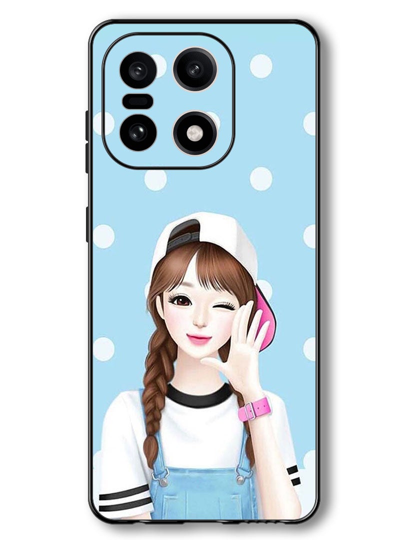 Theodor Case Compatible with OnePlus 15 6.78 Inch Protection Shockproof Bumper Cover Girl Wear Cap - Image 1